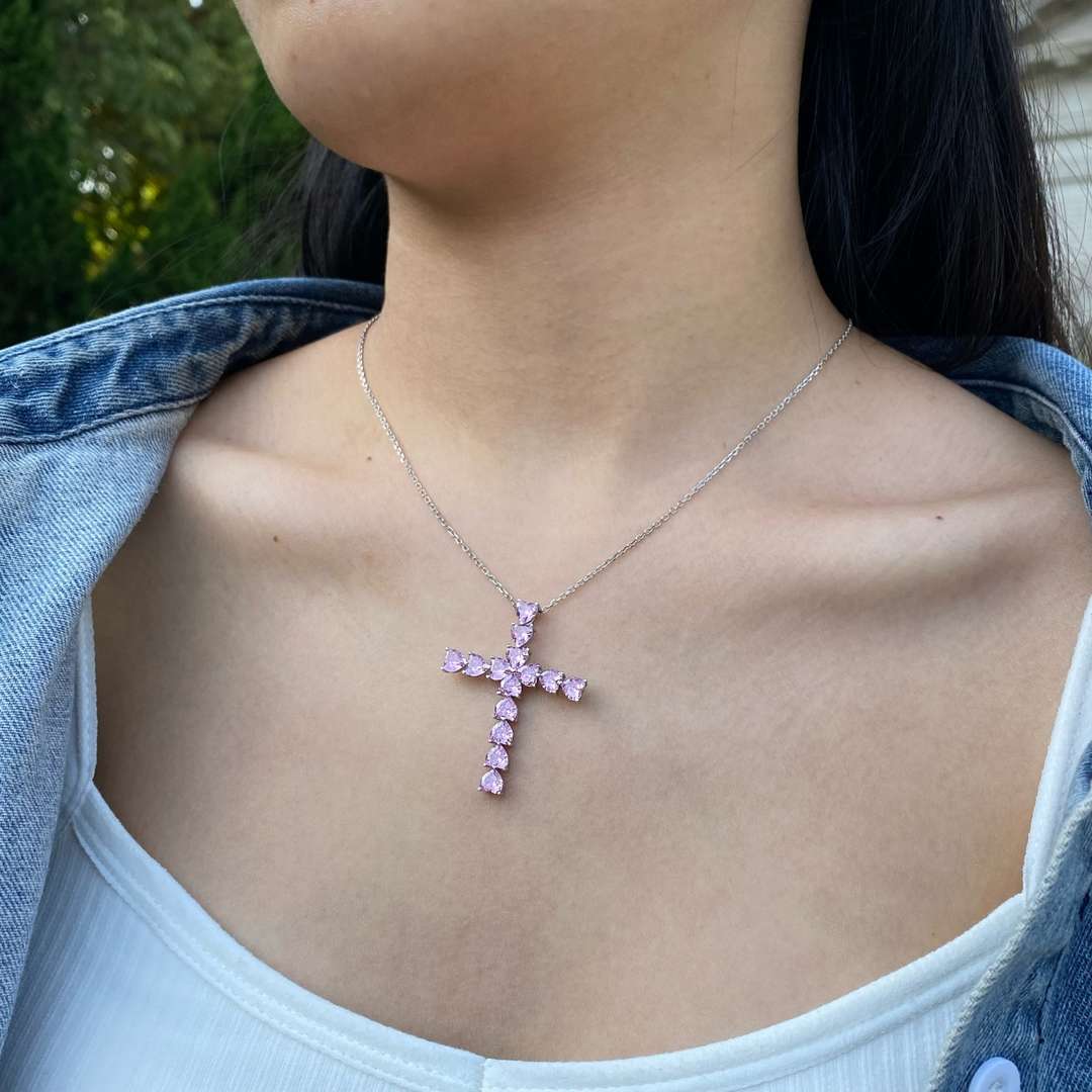 [Olivia Jewelry]Radiant Cross Shape Necklace