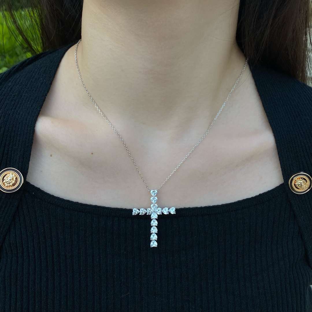 [Olivia Jewelry]Radiant Cross Shape Necklace