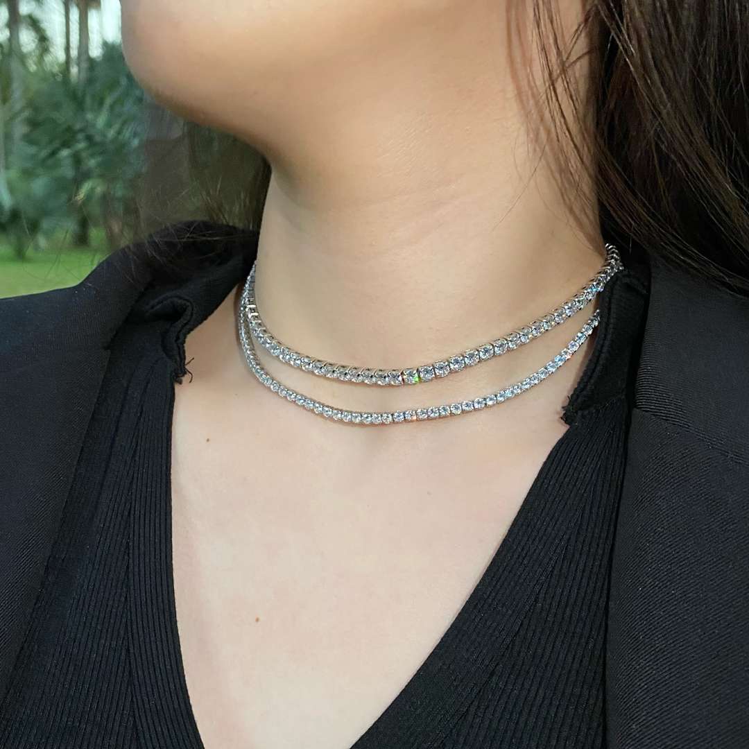 [Olivia Jewelry]Elegant Tennis Chain Necklace
