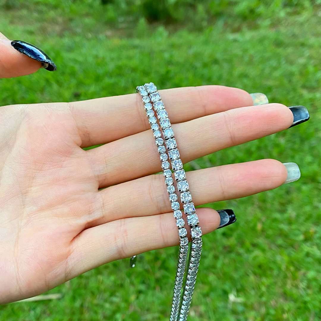 [Olivia Jewelry]Elegant Tennis Chain Necklace