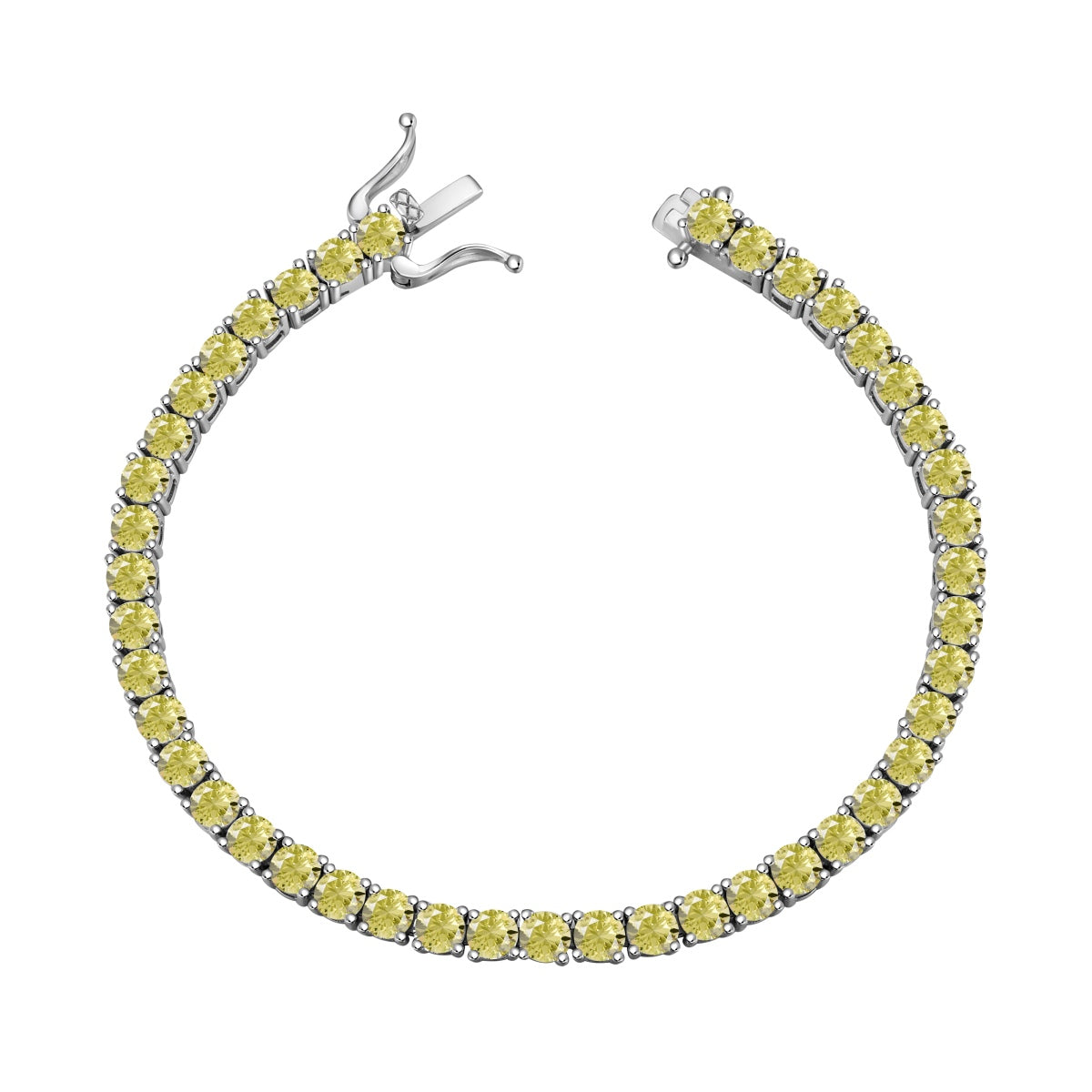 [Olivia Jewelry]Ornate Dazzling Round Cut Tennis Bracelet