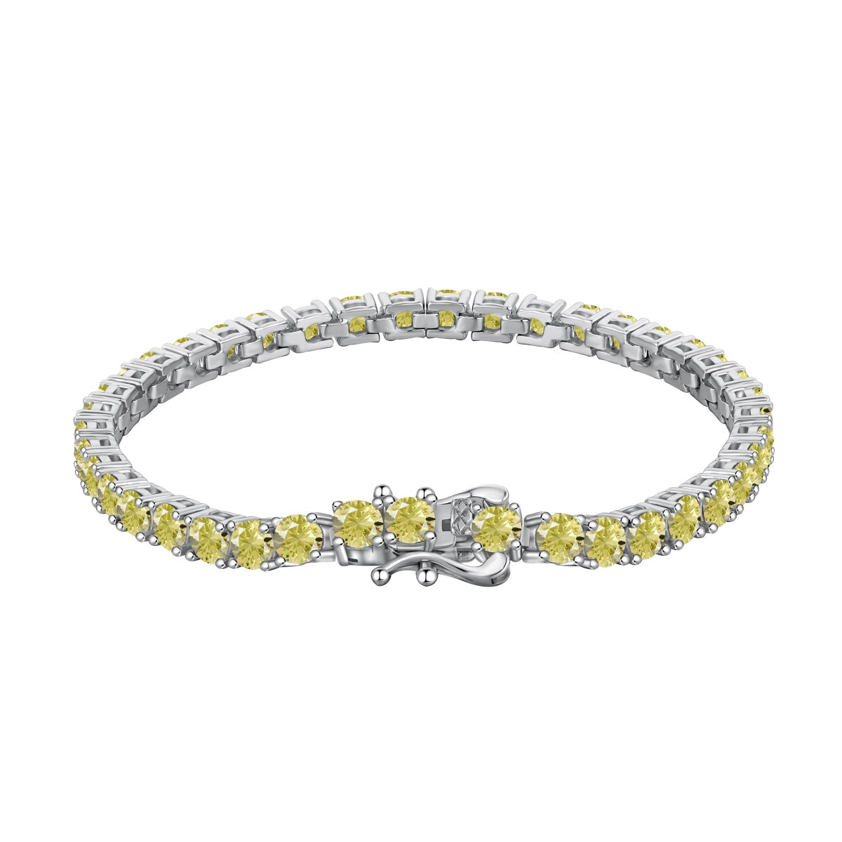 [Olivia Jewelry]Ornate Dazzling Round Cut Tennis Bracelet