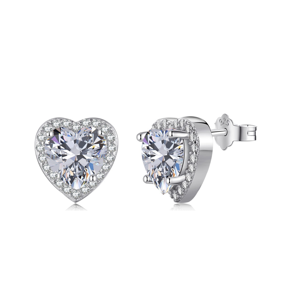 [Olivia Jewelry]Sparkling Heart Shape Lover Earrings