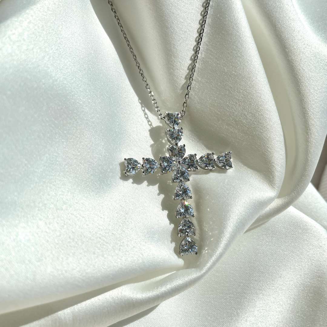 [Olivia Jewelry]Radiant Cross Shape Necklace