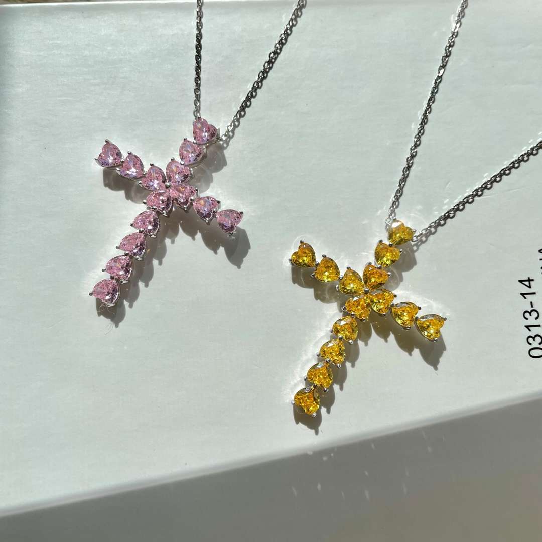[Olivia Jewelry]Radiant Cross Shape Necklace