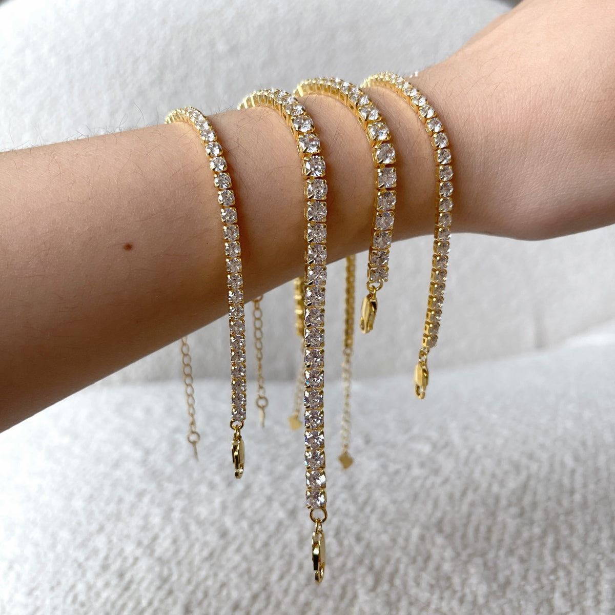 [Olivia Jewelry]Sparkling Radiant Princess Cut Tennis Bracelet