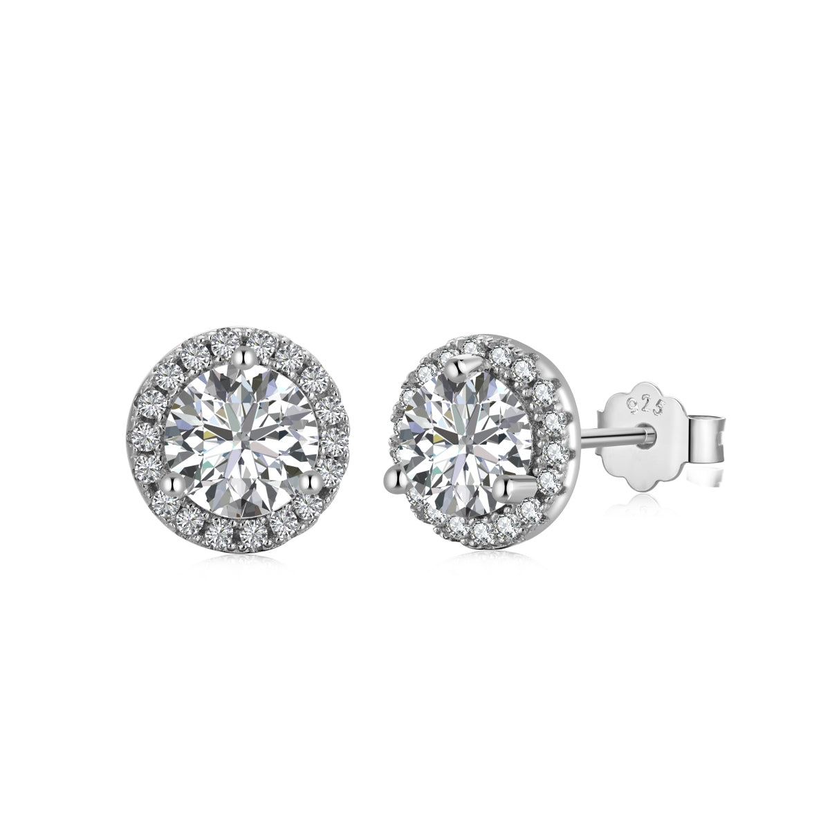 [Olivia Jewelry]Classic Princess Round Shape Earrings