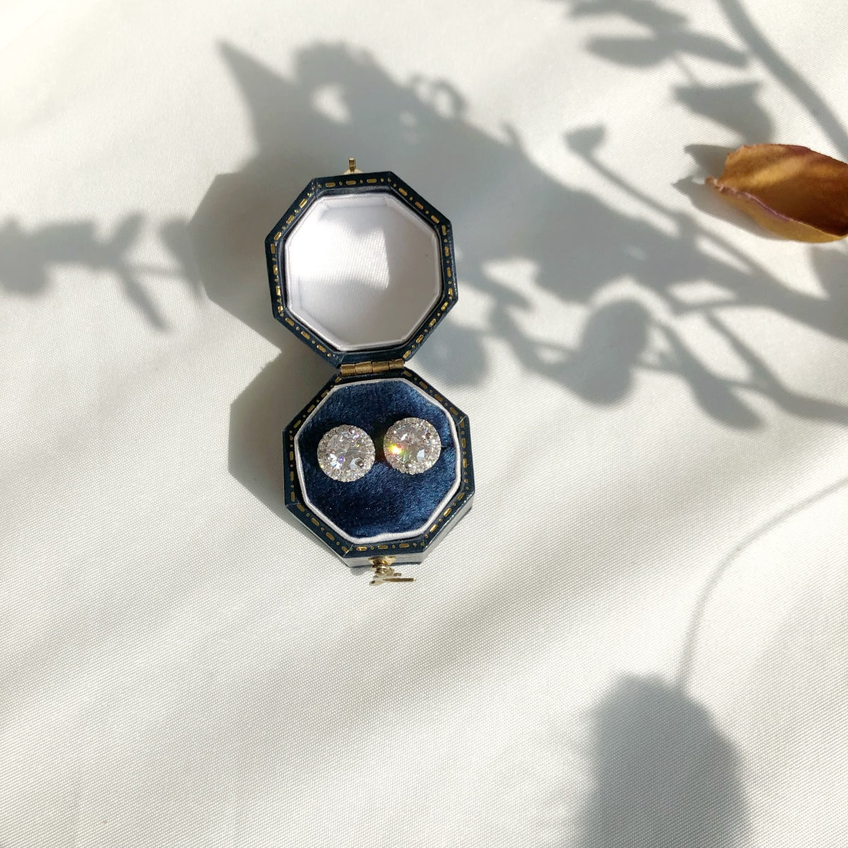 [Olivia Jewelry]Classic Princess Round Shape Earrings