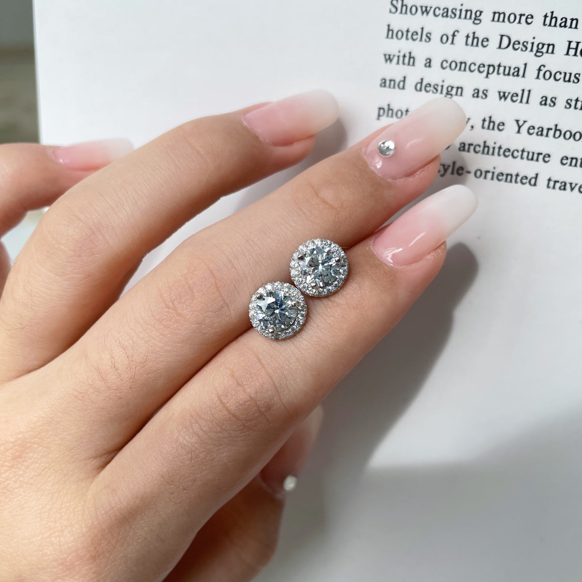 [Olivia Jewelry]Classic Princess Round Shape Earrings