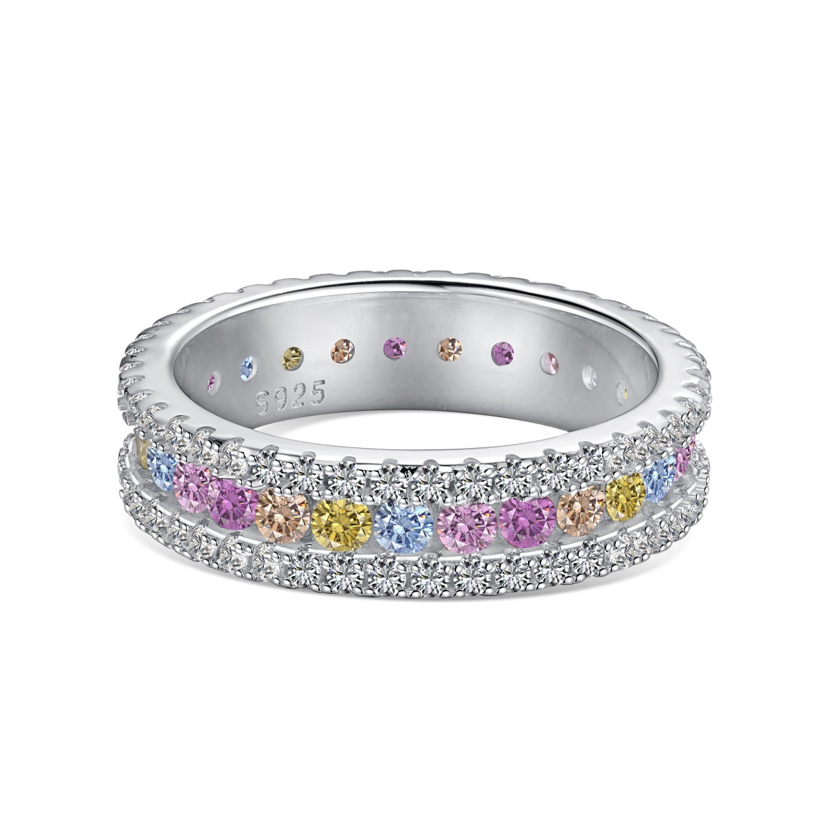 [Olivia Jewelry]Delicate Colorful Round Cut Daily Ring