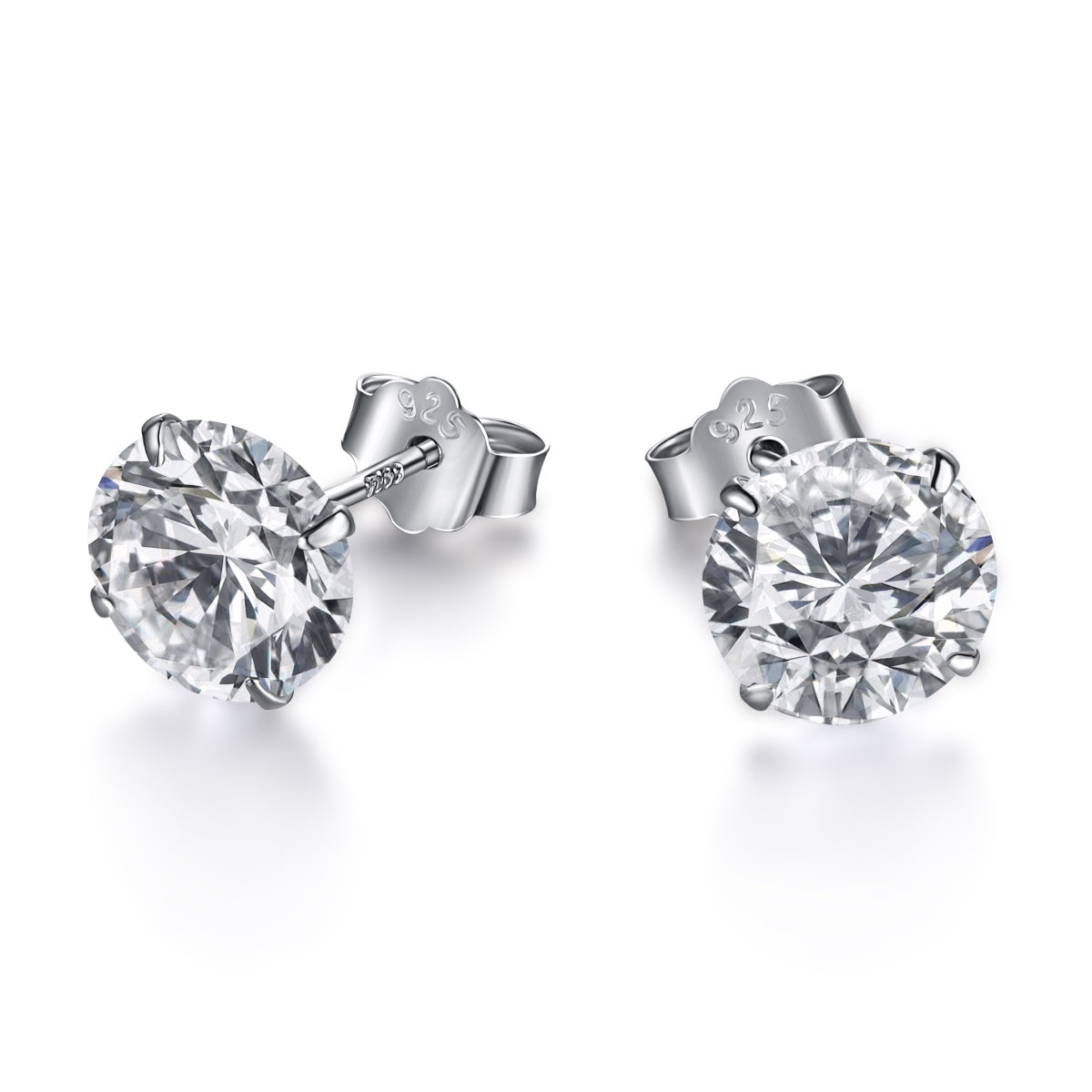 [Olivia Jewelry]Stylish Shiny Round Center Stone Stud Earrings