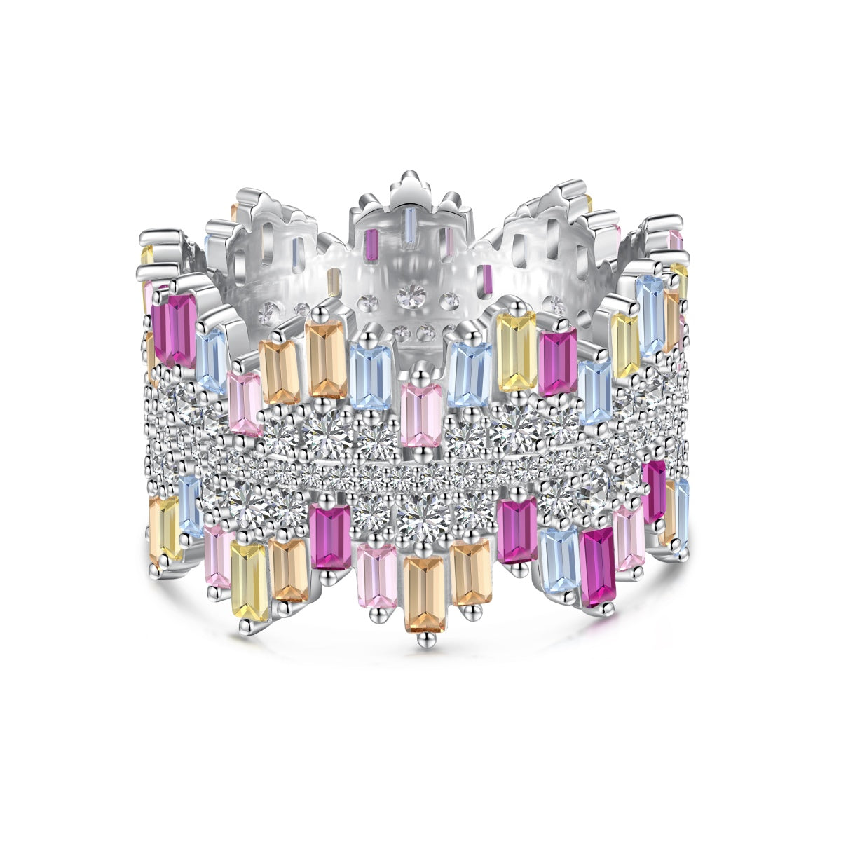 [Olivia Jewelry]Luxurious Colorful Radiant Cut Daily Ring