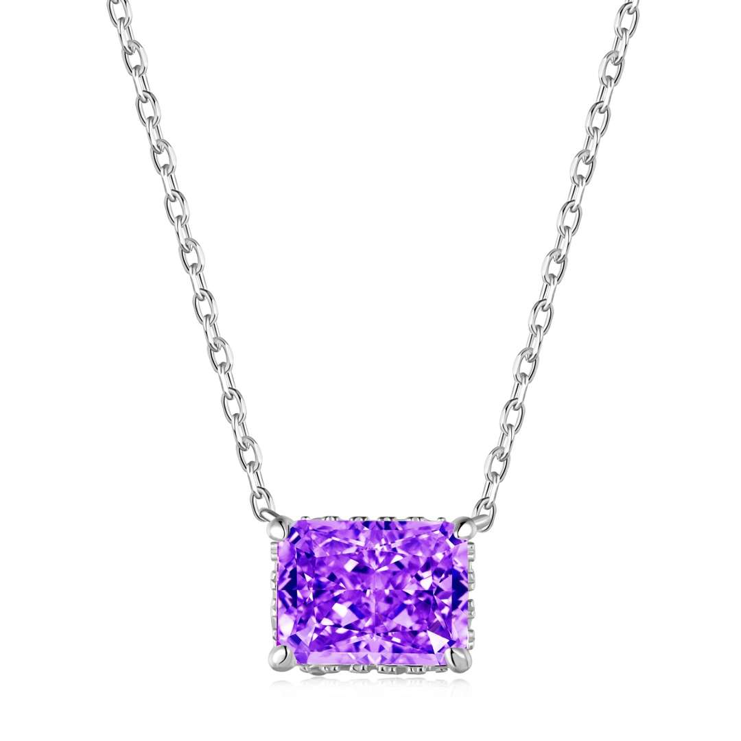[Olivia Jewelry]Luxurious Square Shape Colorful Necalack