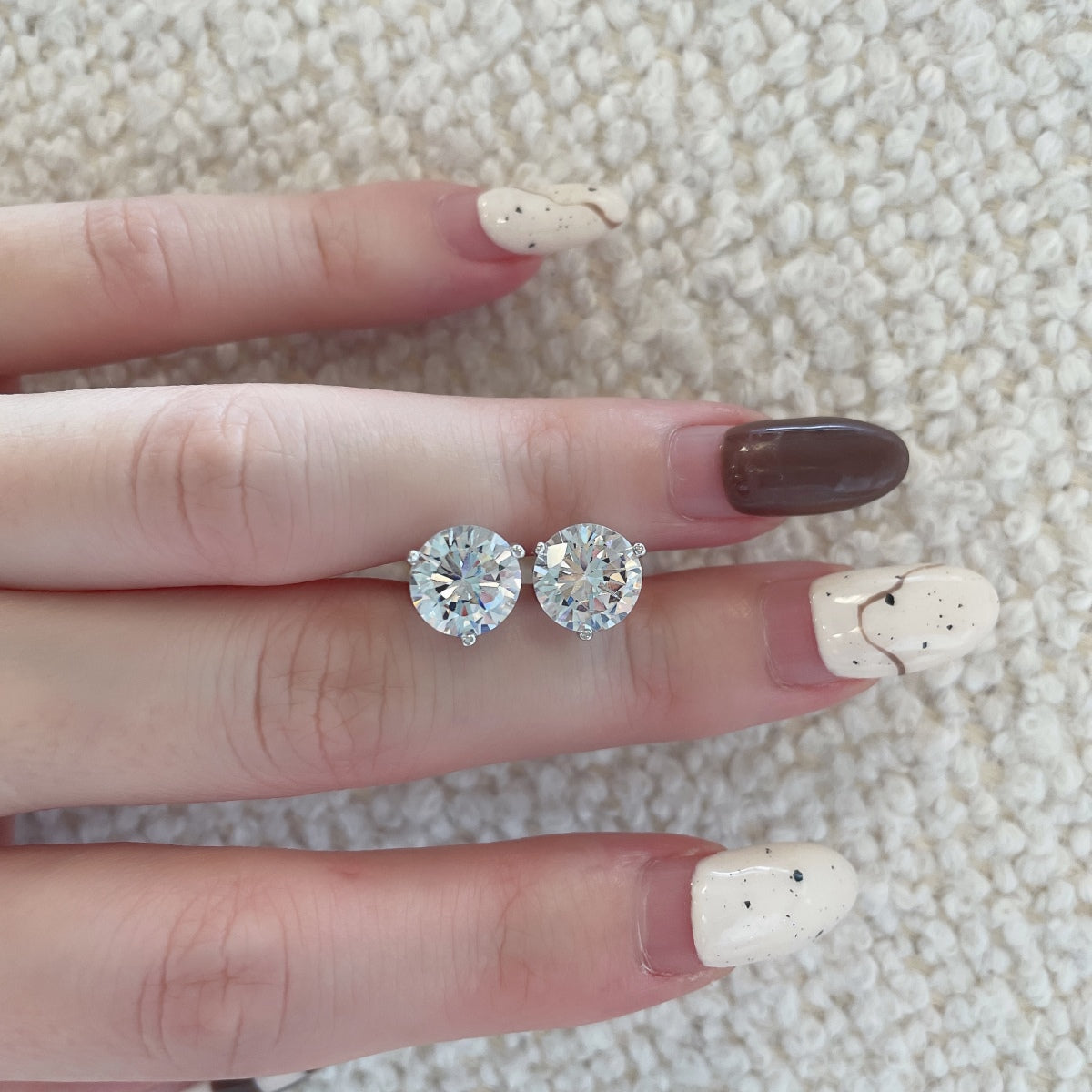 [Olivia Jewelry]Dainty Round Shape Earrings