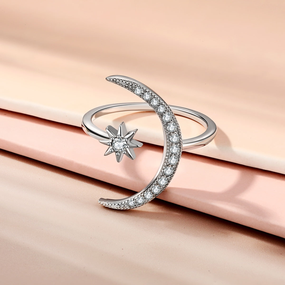 [Olivia Jewelry]Eternity Moon & Star Ring