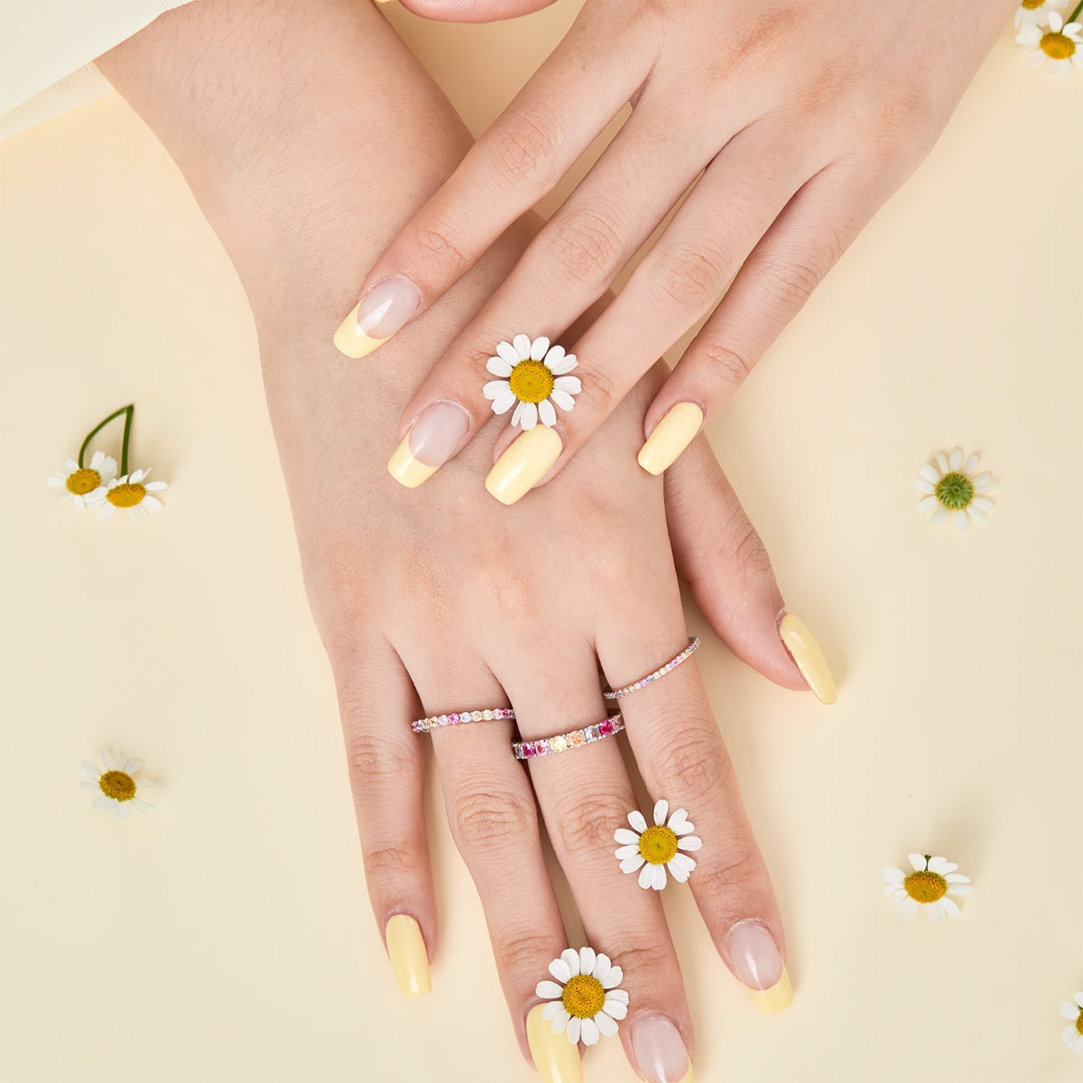 [Olivia Jewelry]Dazzling Lustrous Round Cut Tennis Ring