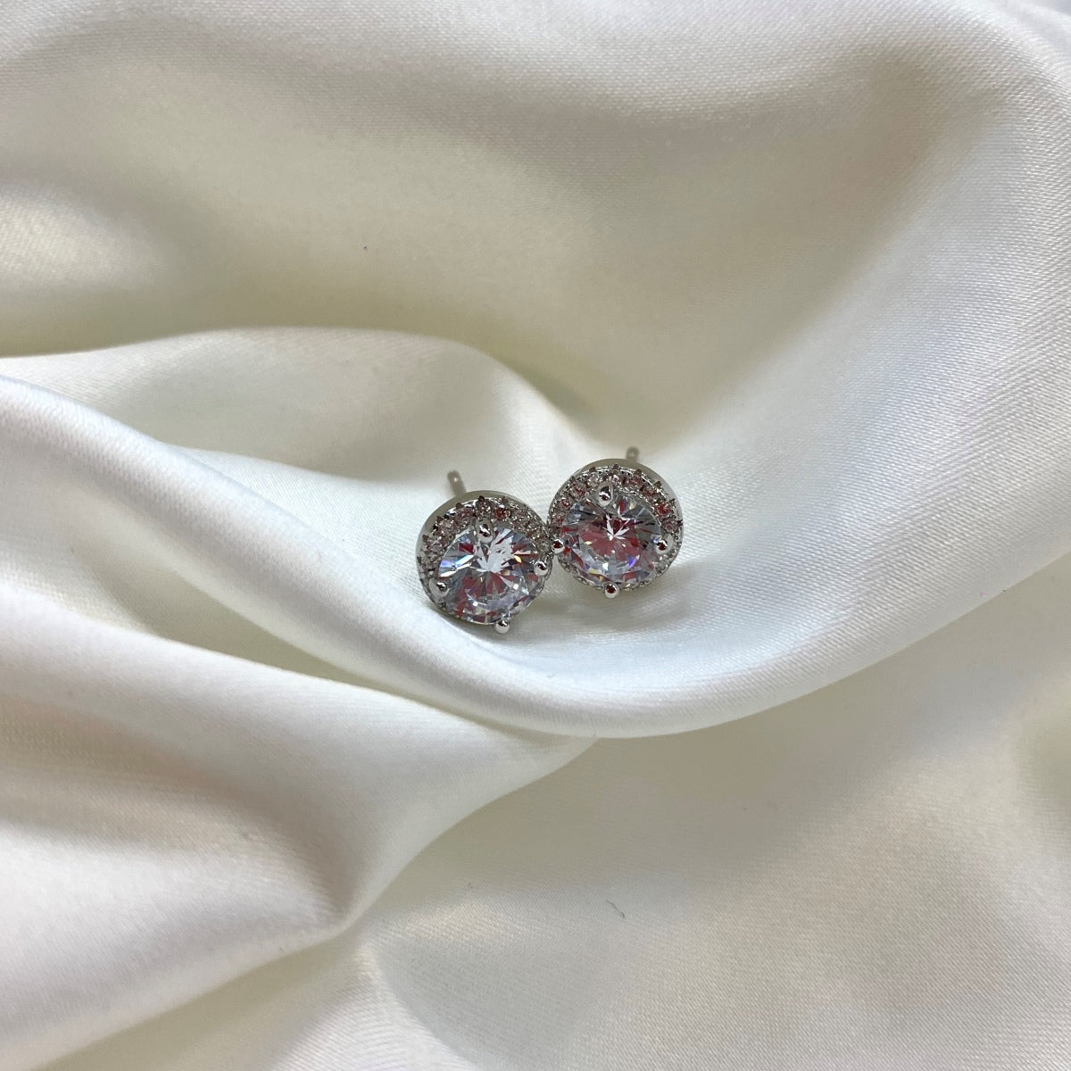 [Olivia Jewelry]Classic Princess Round Shape Earrings