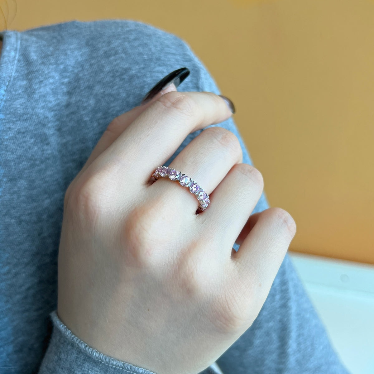 [Olivia Jewelry]Eternity Round Cut Tennis Ring