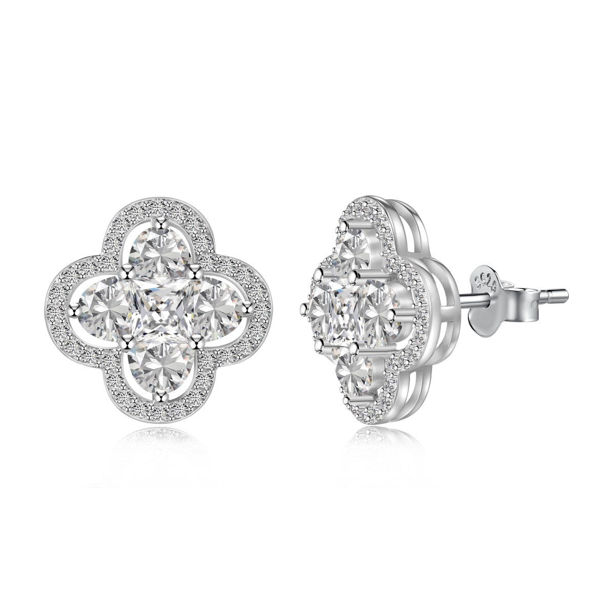 [Olivia Jewelry]Lucky Four-Leaf Clover Exquisite Earrings
