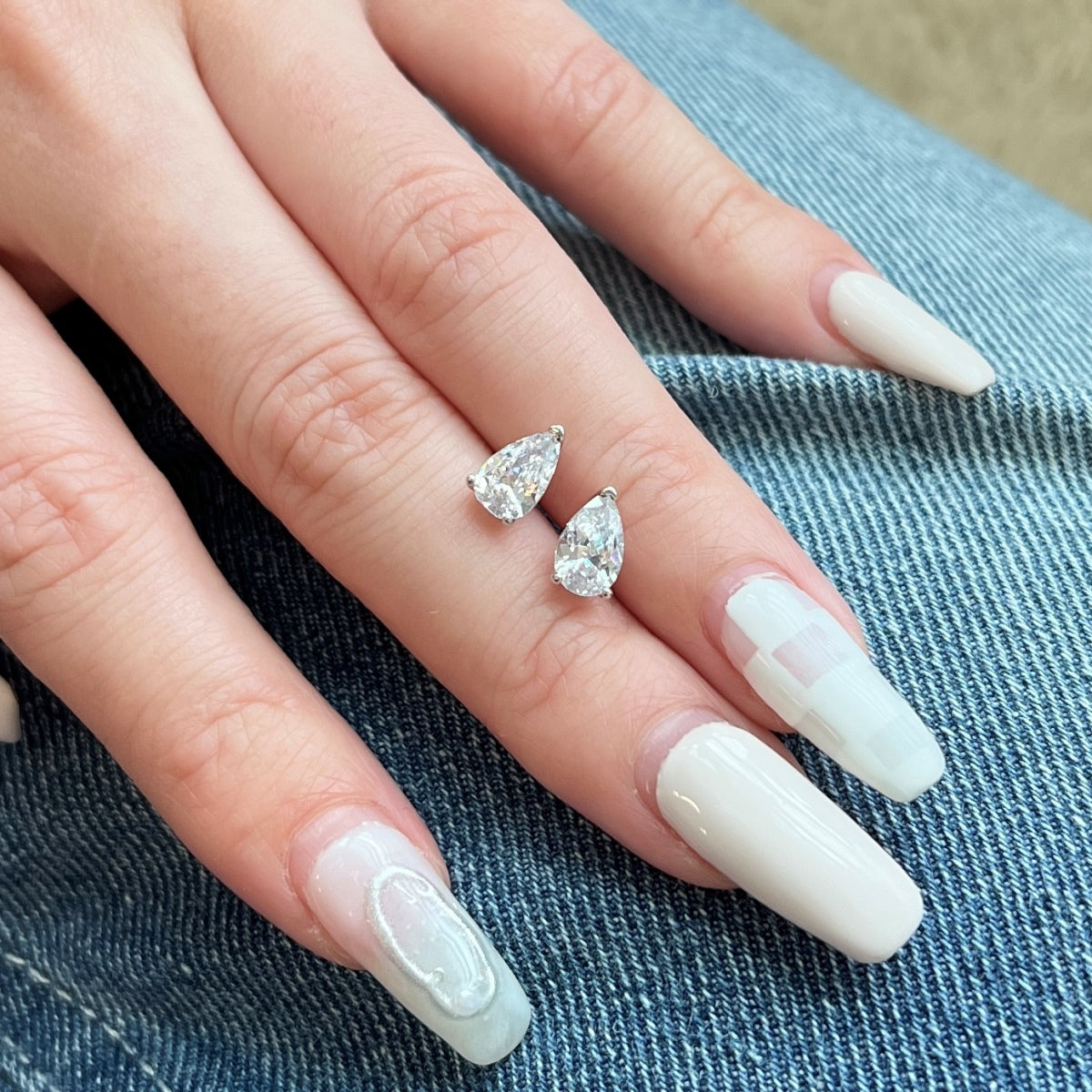 [Olivia Jewelry]Ornate Water Drop Shape Earrings