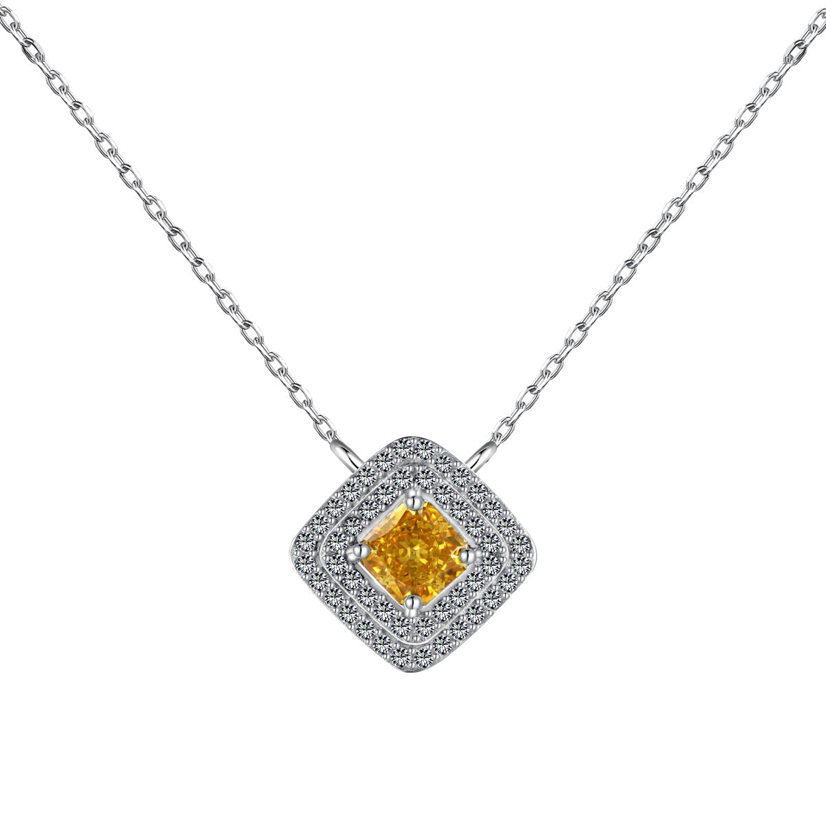 [Olivia Jewelry]Sparkling Asscher Cut Necklace