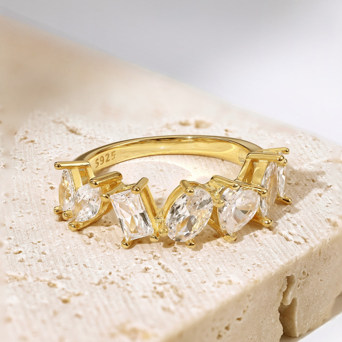[Olivia Jewelry]Delicate Multi Cut Ring
