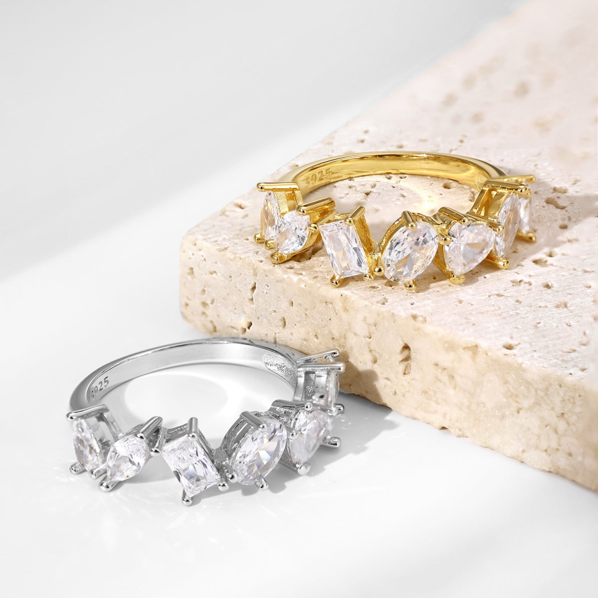 [Olivia Jewelry]Delicate Multi Cut Ring