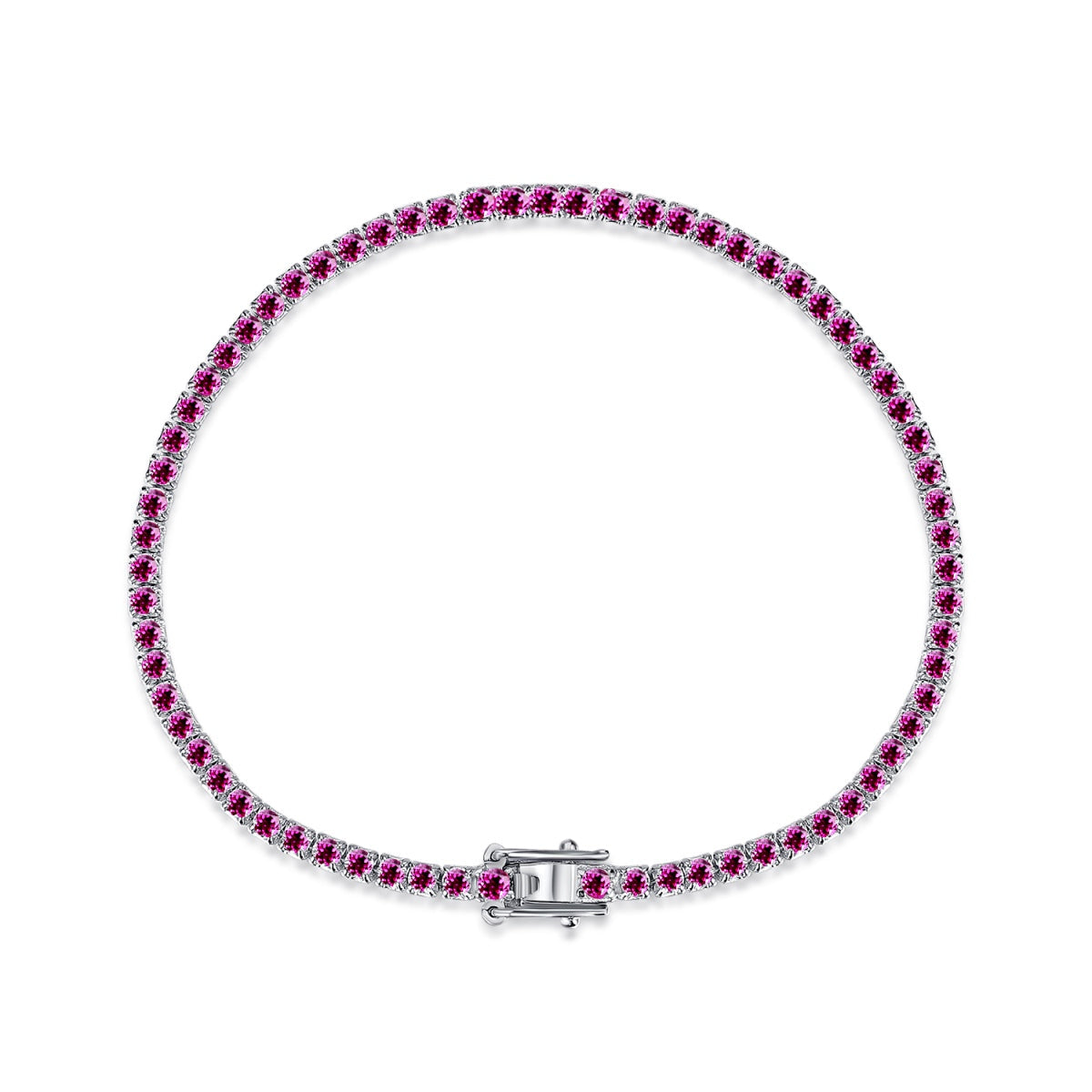 [Olivia Jewelry]Dazzling Colorful Round Cut Daily Bracelet