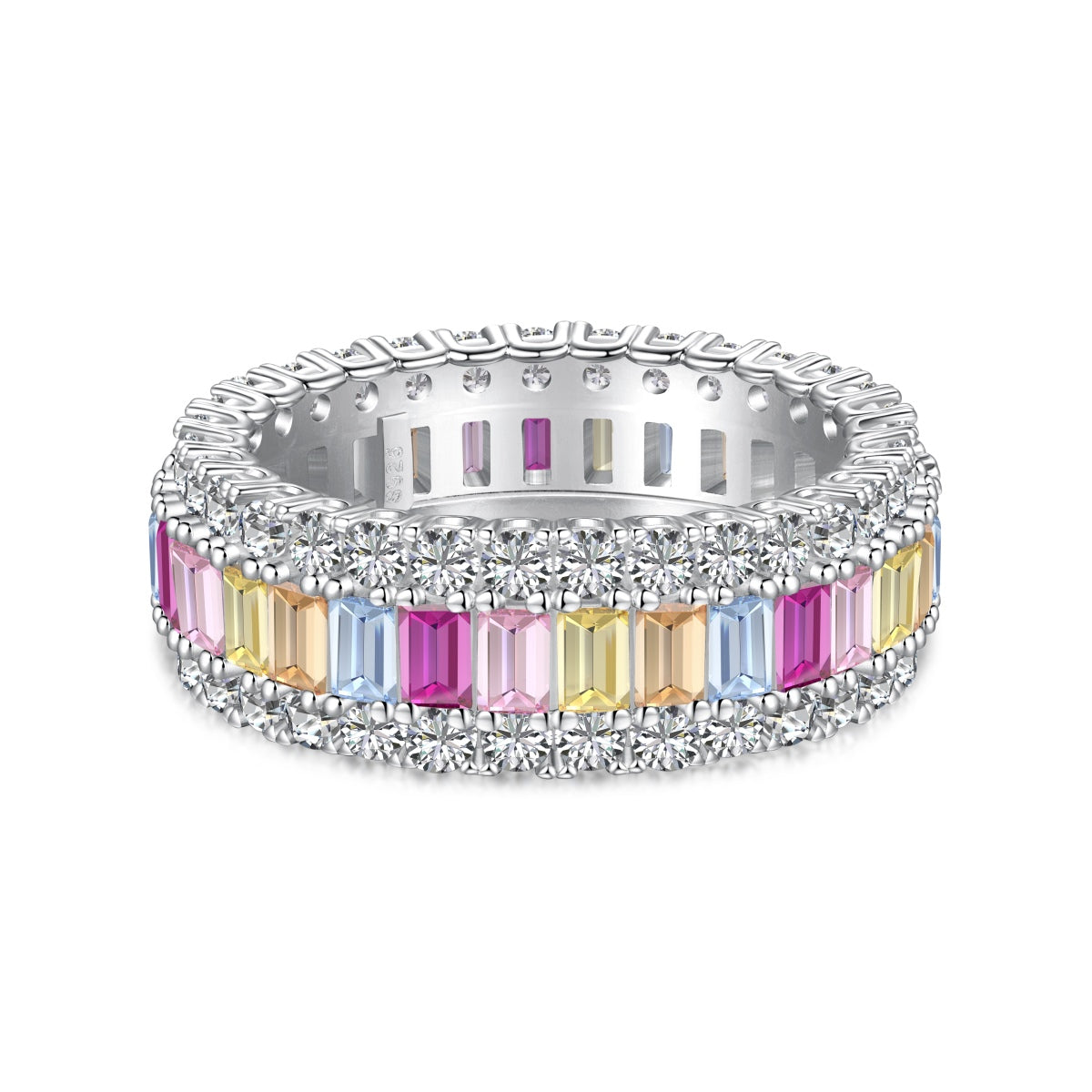 [Olivia Jewelry]Dainty Colorful Radiant Cut Daily Ring