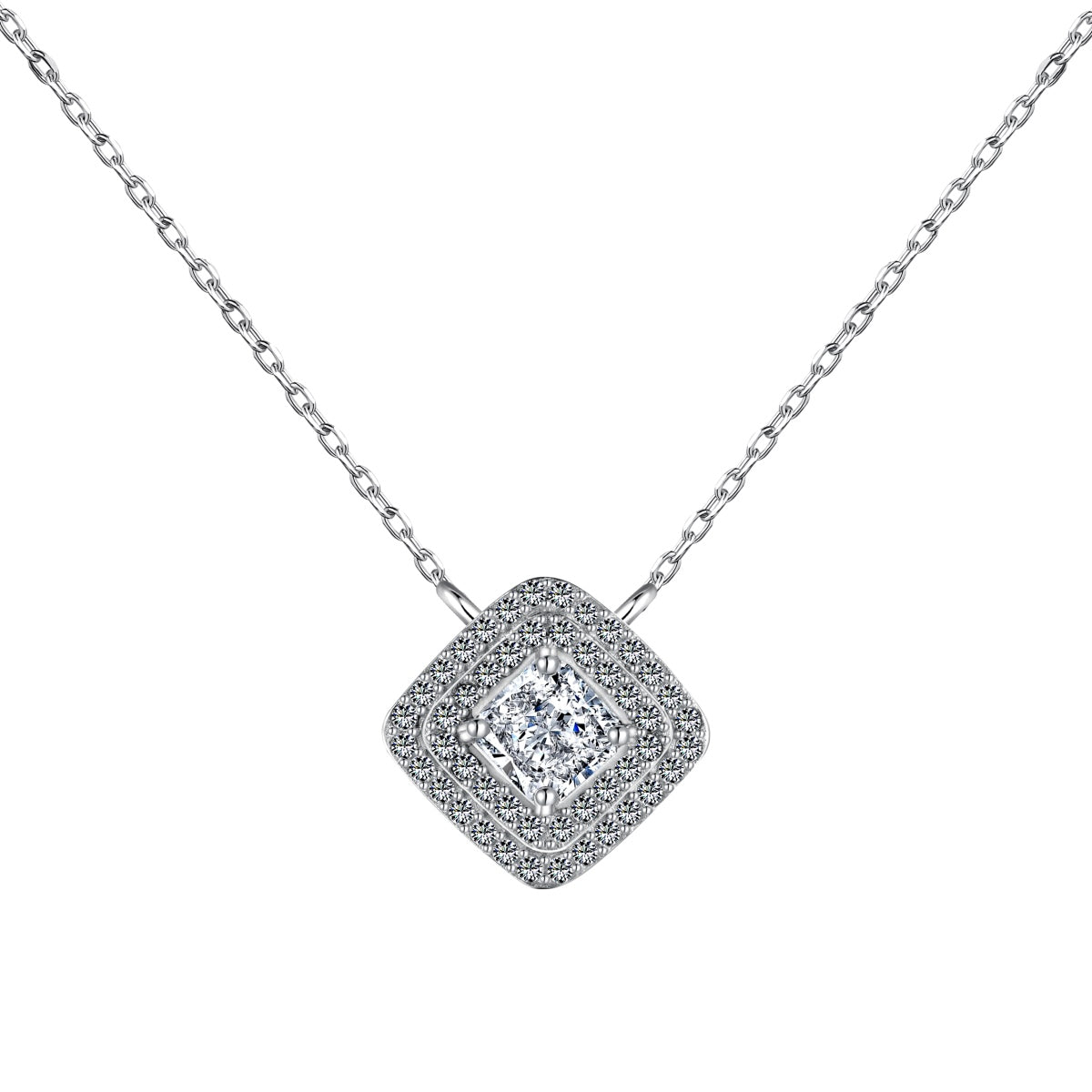 [Olivia Jewelry]Sparkling Asscher Cut Necklace