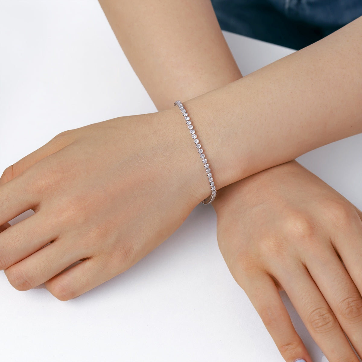 [Olivia Jewelry]Dazzling Sparkling Round Cut Daily Bracelet