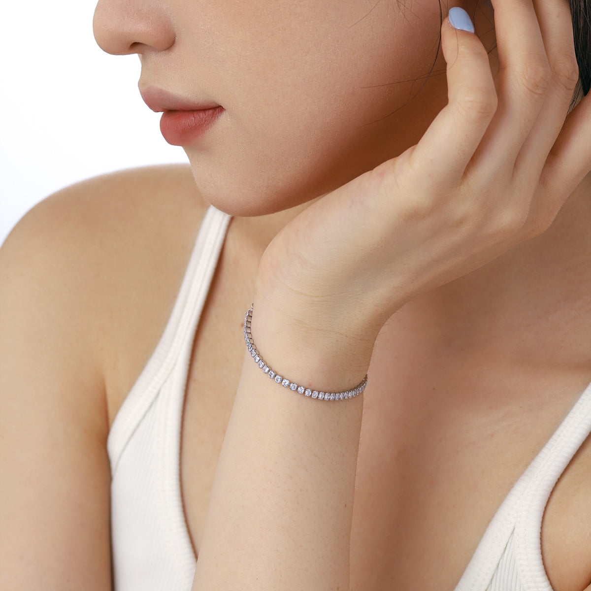 [Olivia Jewelry]Dazzling Sparkling Round Cut Daily Bracelet