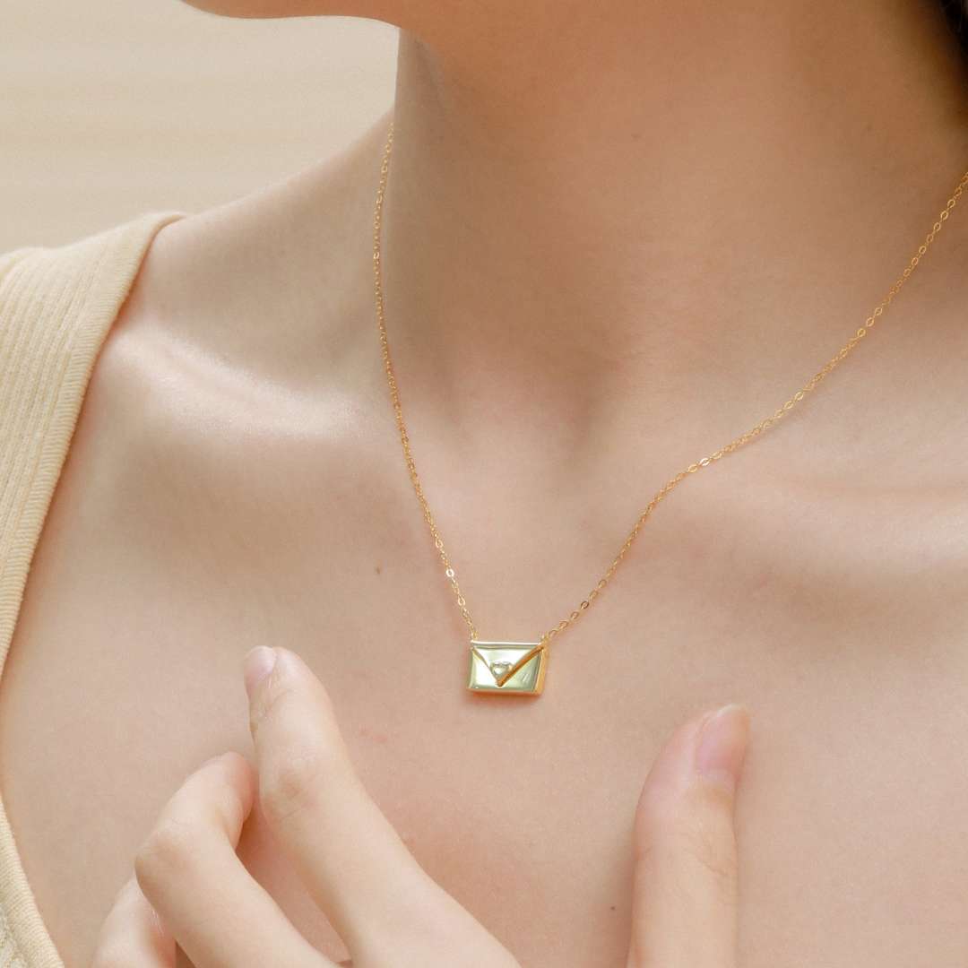 [Olivia Jewelry]Envelope Heart Shape Mother's Day Necklace
