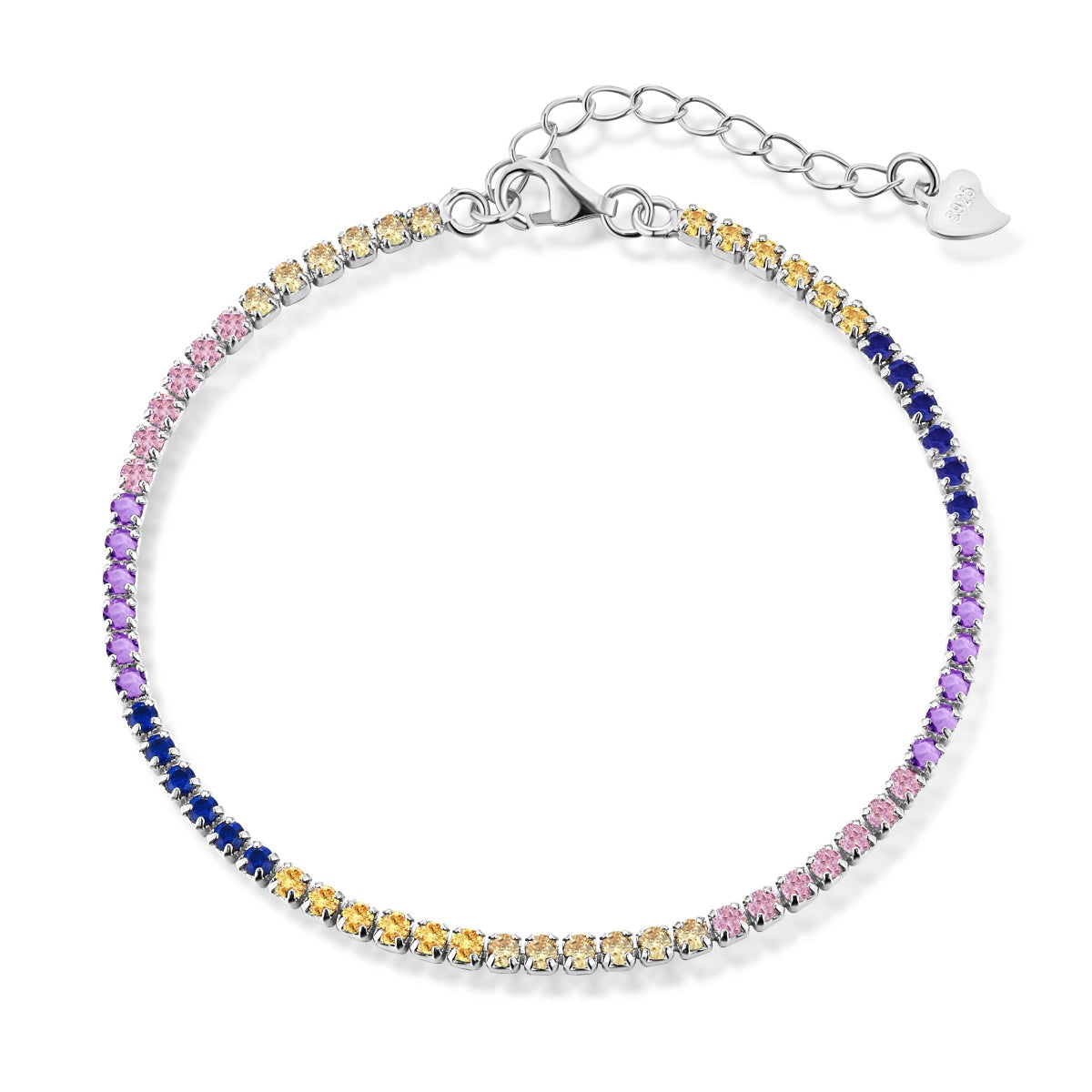 [Olivia Jewelry]Radiant Shinning Princess Cut Tennis Bracelet