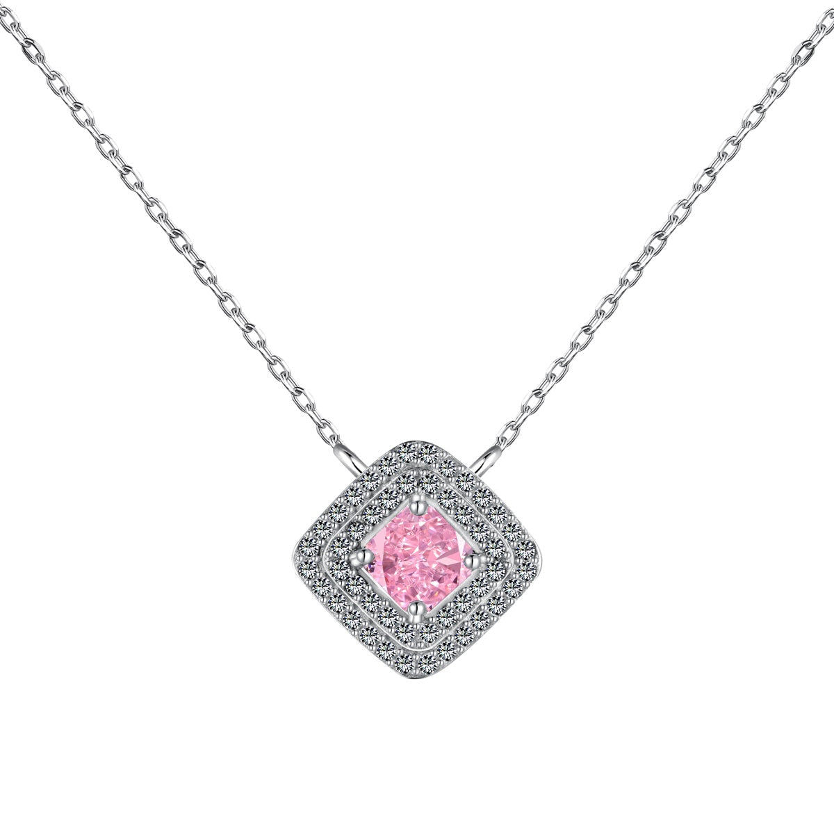 [Olivia Jewelry]Sparkling Asscher Cut Necklace