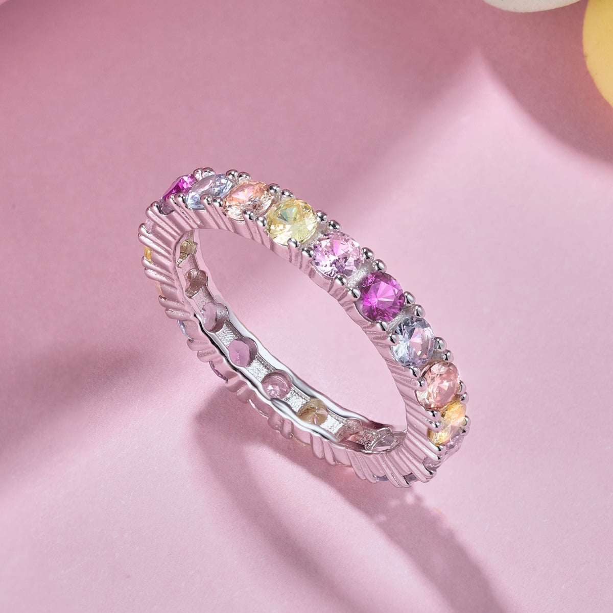 [Olivia Jewelry]Dazzling Lustrous Round Cut Tennis Ring