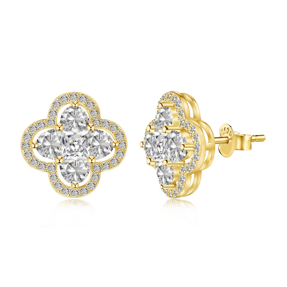 [Olivia Jewelry]Lucky Four-Leaf Clover Exquisite Earrings