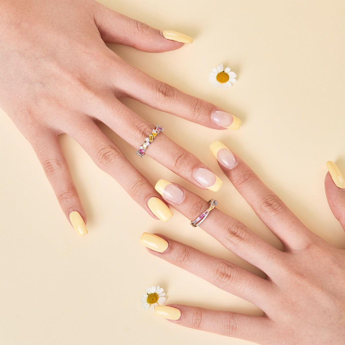 [Olivia Jewelry]Dazzling Polychromatic Multi cut Daily Ring