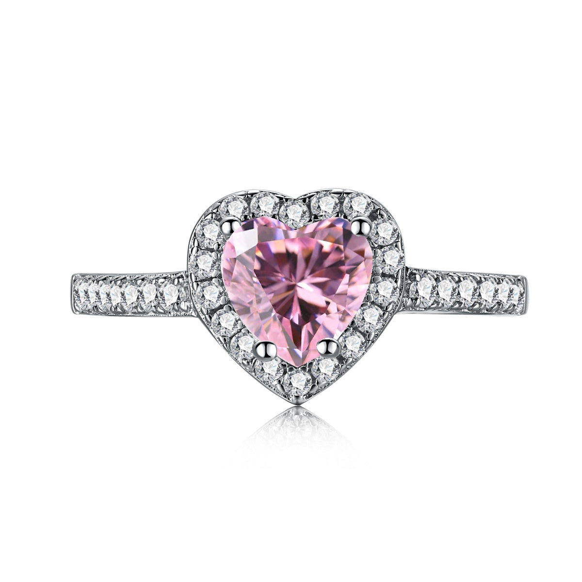 [Olivia Jewelry]Eternity Splashy Romantic Heart Shape Lover Ring