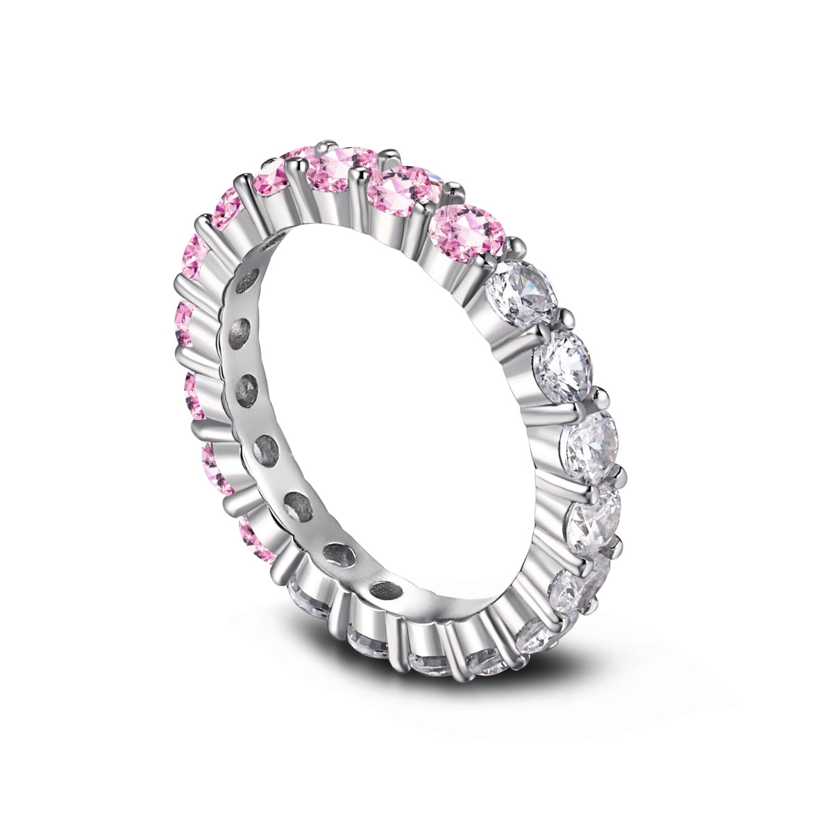 [Olivia Jewelry]Sparkling Round Cut Tennis Ring