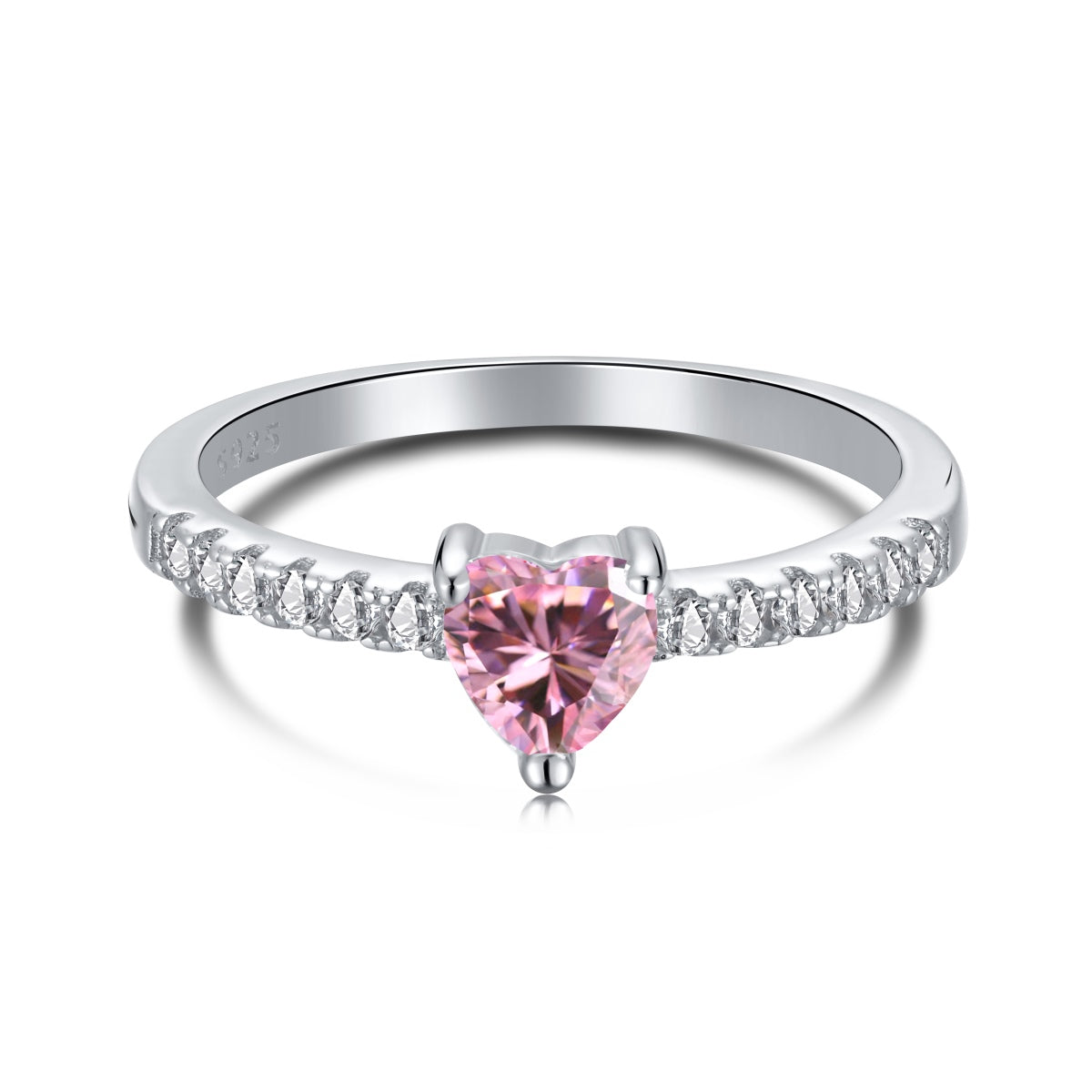 [Olivia Jewelry]0.5 Carat CaratEternity Charming Heart Shape Lover Ring