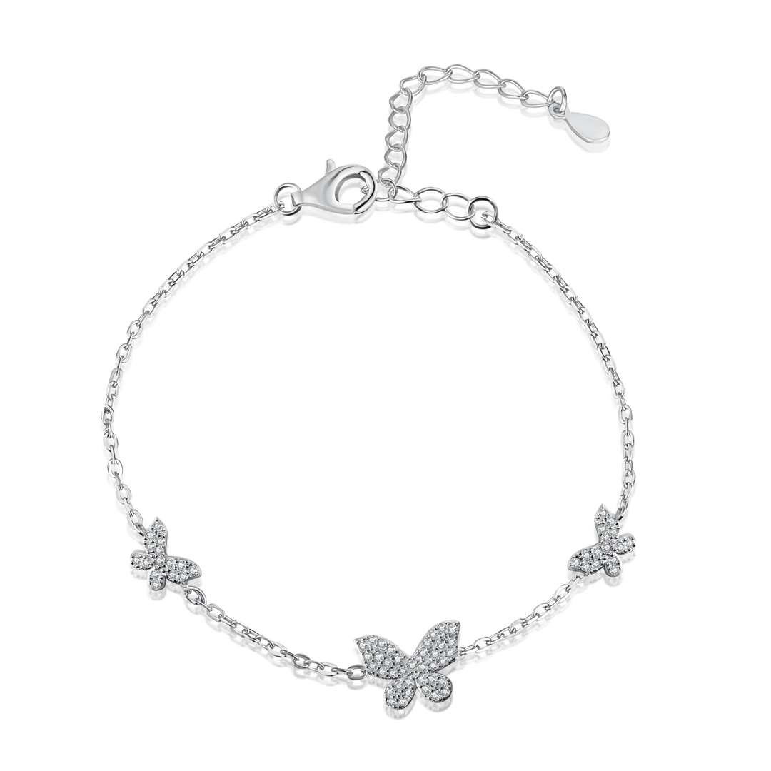 [Olivia Jewelry]Delicate Butterfly Pendant Bracelet
