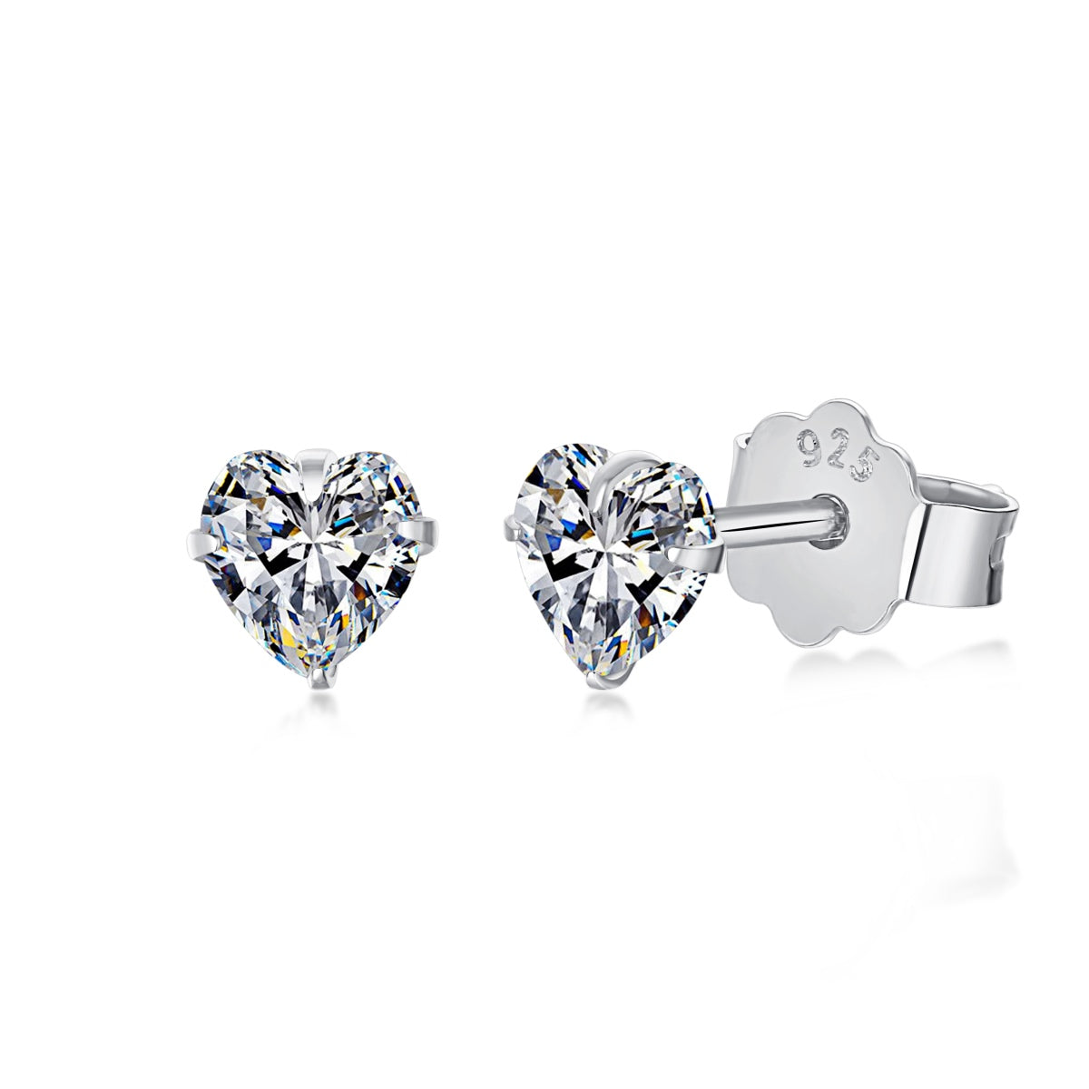 [Olivia Jewelry]Sparkling Heart Shaped Simple Earrings
