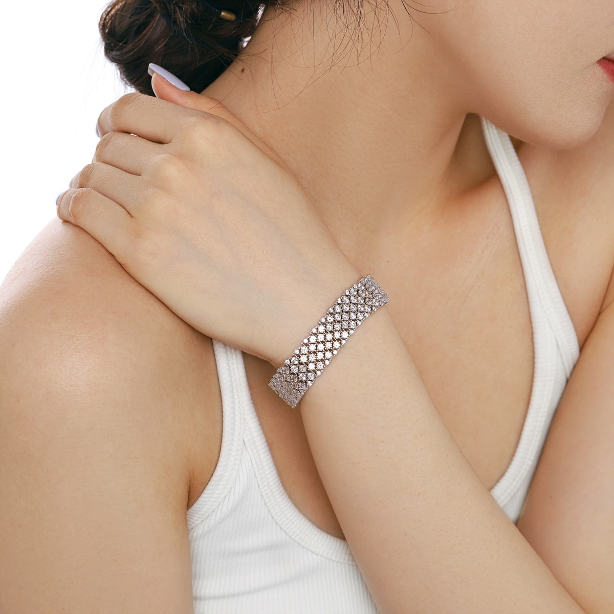 [Olivia Jewelry]Ornate Elegant Round Cut Party Bracelet