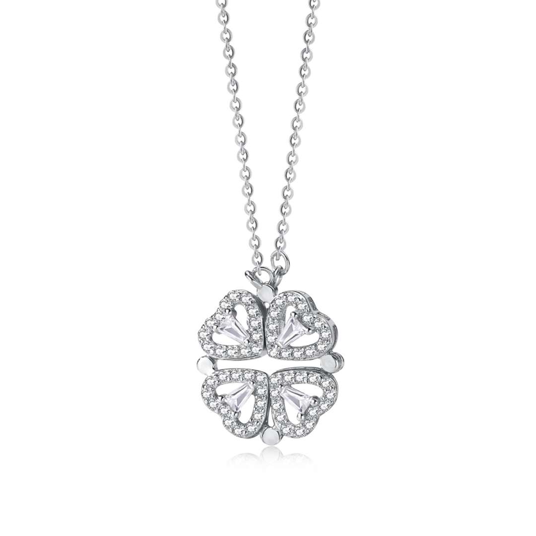 [Olivia Jewelry]Ornate Heart Cut Flower Shape Necklace