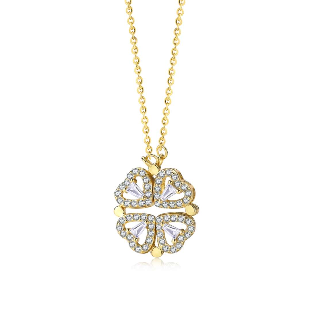 [Olivia Jewelry]Ornate Heart Cut Flower Shape Necklace