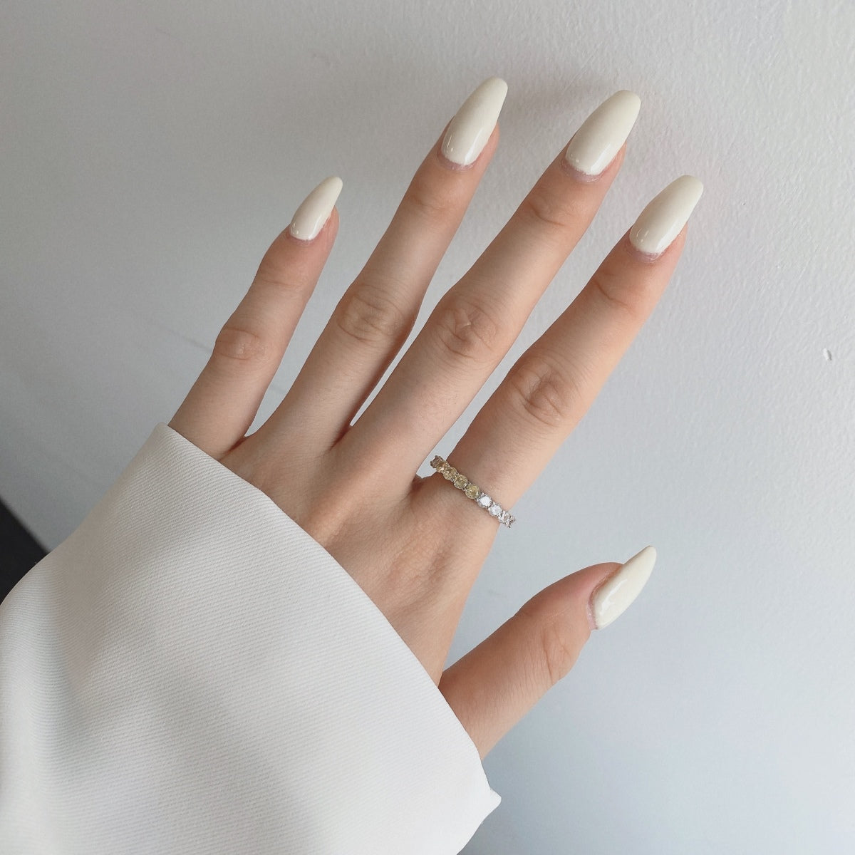 [Olivia Jewelry]Sparkling Round Cut Tennis Ring