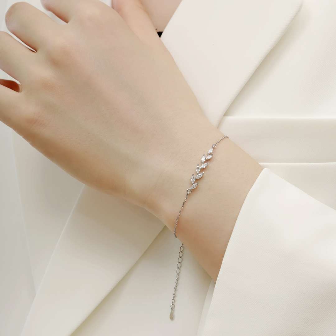 [Olivia Jewelry]Elegant Wheat Leaves Shape Bracelet