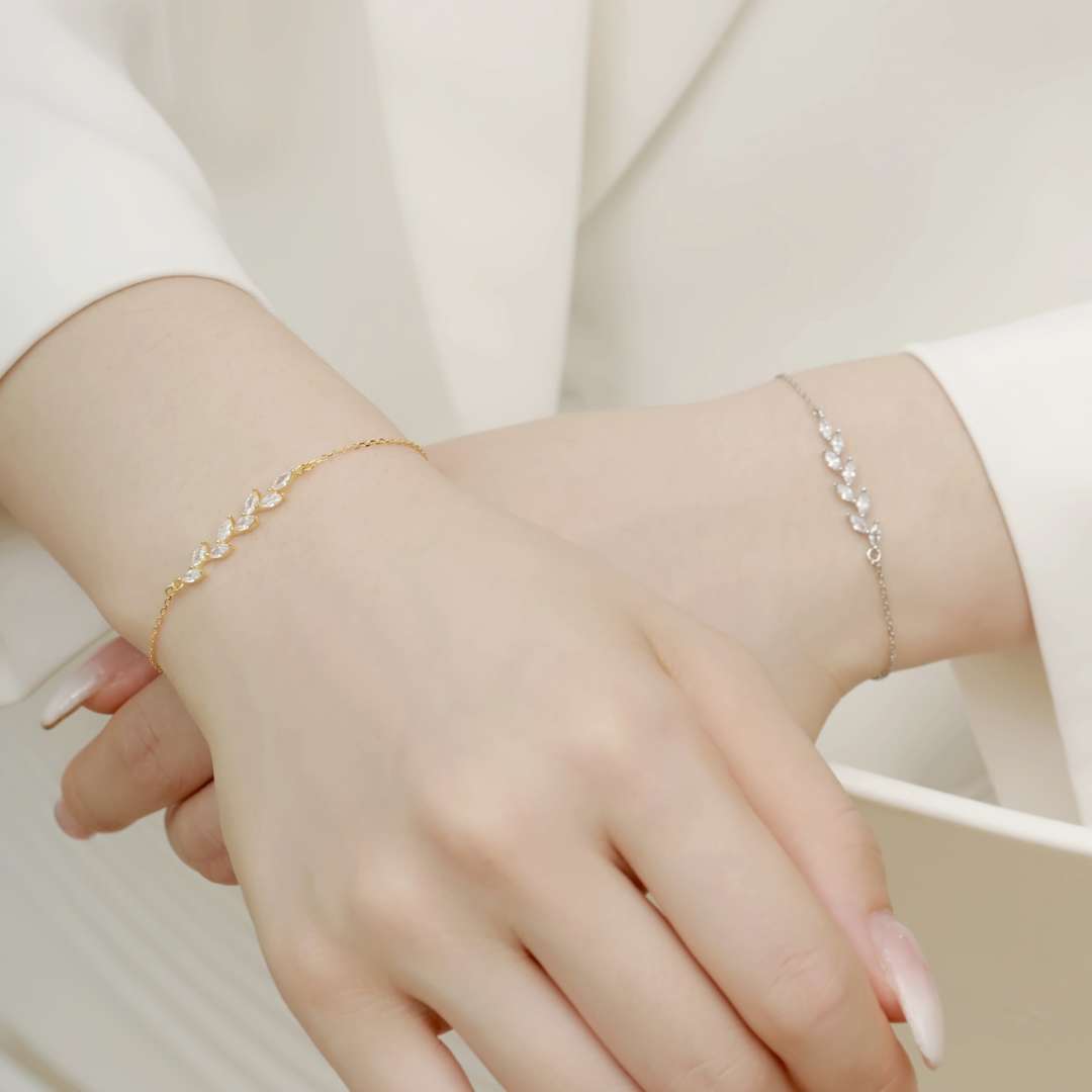 [Olivia Jewelry]Elegant Wheat Leaves Shape Bracelet