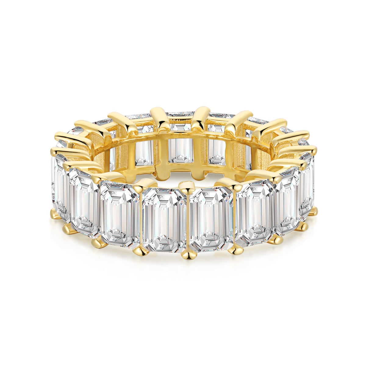 [Olivia Jewelry]0.75 Carat Elegant Emerald Cut Tennis Ring